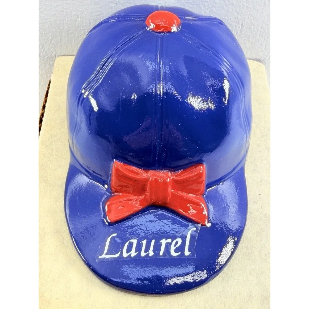 RARE Laurel MD Jockey Cap Bottle Opener Blue Red White‎ Horse Racing Metal Gift